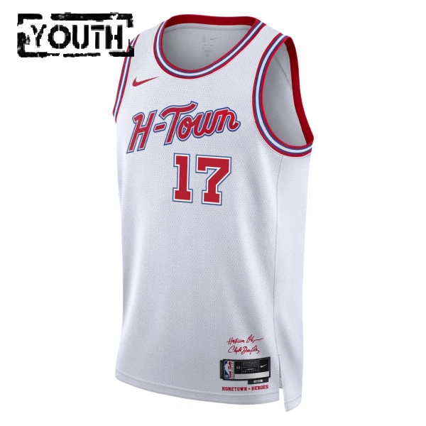 Camiseta Houston Rockets Tari Eason City Edition 2025-26 Blanco Swingman para Niño