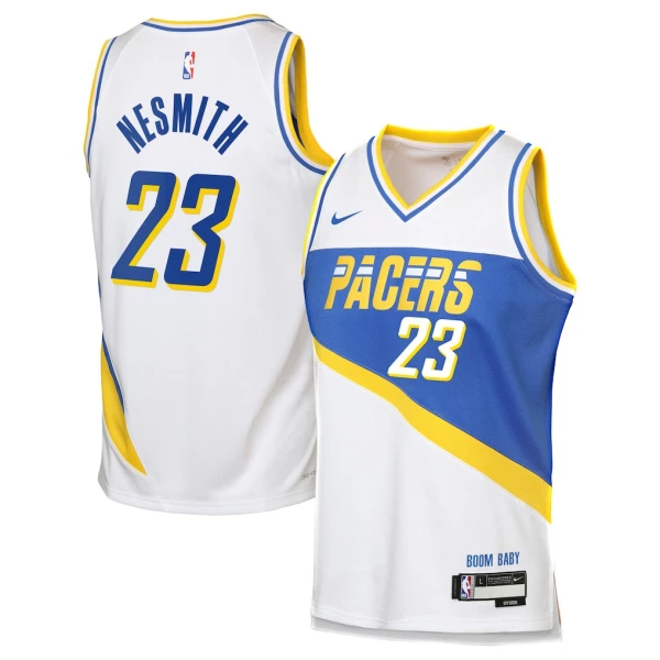 Camiseta Indiana Pacers Aaron Nesmith City Edition 2025-26 Blanco Swingman para Hombre