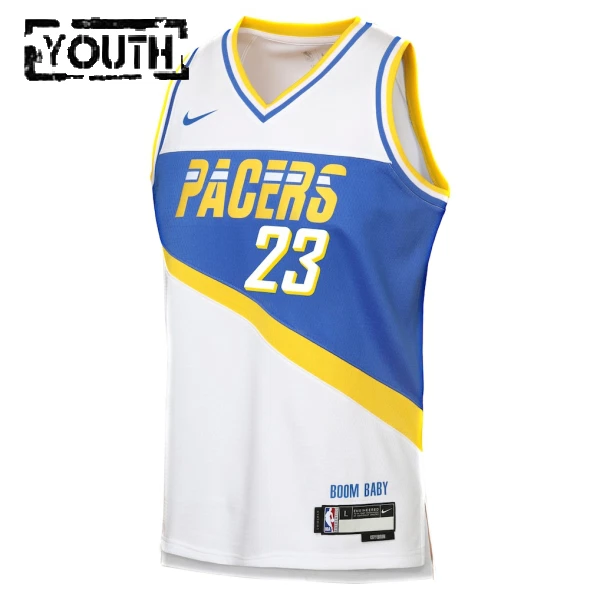 Camiseta Indiana Pacers Aaron Nesmith City Edition 2025-26 Blanco Swingman para Niño
