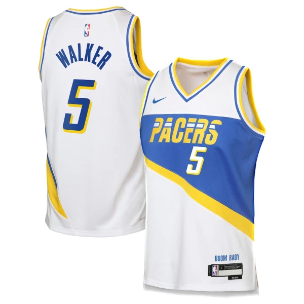 Camiseta Indiana Pacers Jarace Walker City Edition 2025-26 Blanco Swingman para Hombre