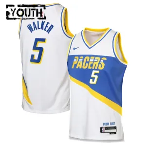 Camiseta Indiana Pacers Jarace Walker City Edition 2025-26 Blanco Swingman para Niño Camiseta Indiana Pacers Jarace Walker City Edition 2025-26 Blanco Swingman para Niño