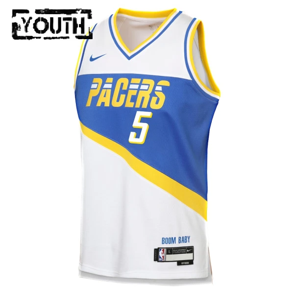 Camiseta Indiana Pacers Jarace Walker City Edition 2025-26 Blanco Swingman para Niño