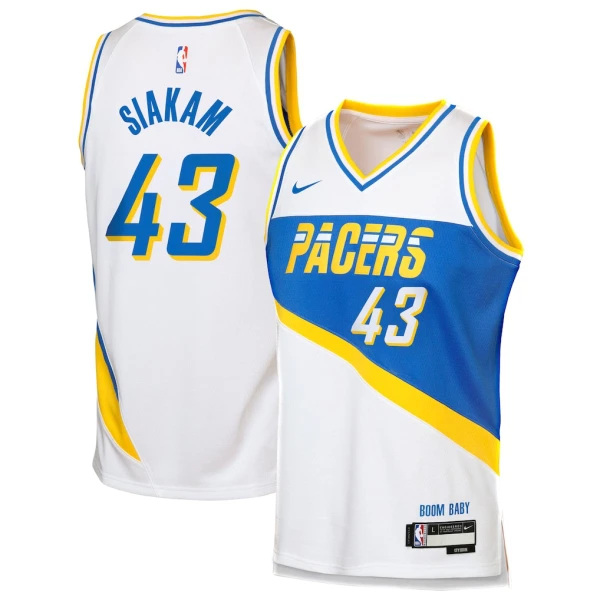 Camiseta Indiana Pacers Pascal Siakam City Edition 2025-26 Blanco Swingman para Hombre