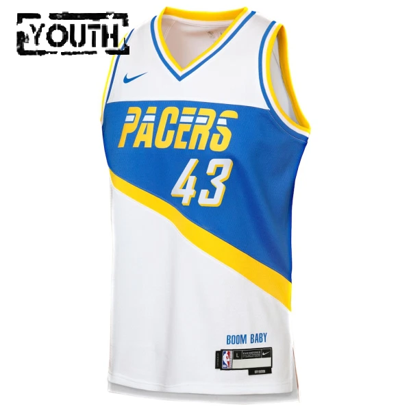 Camiseta Indiana Pacers Pascal Siakam City Edition 2025-26 Blanco Swingman para Niño