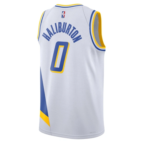 Camiseta Indiana Pacers Tyrese Haliburton City Edition 2025-26 Blanco Swingman para Hombre
