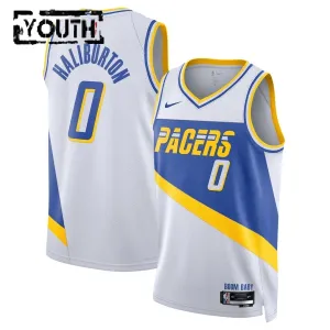Camiseta Indiana Pacers Tyrese Haliburton City Edition 2025-26 Blanco Swingman para Niño Camiseta Indiana Pacers Tyrese Haliburton City Edition 2025-26 Blanco Swingman para Niño