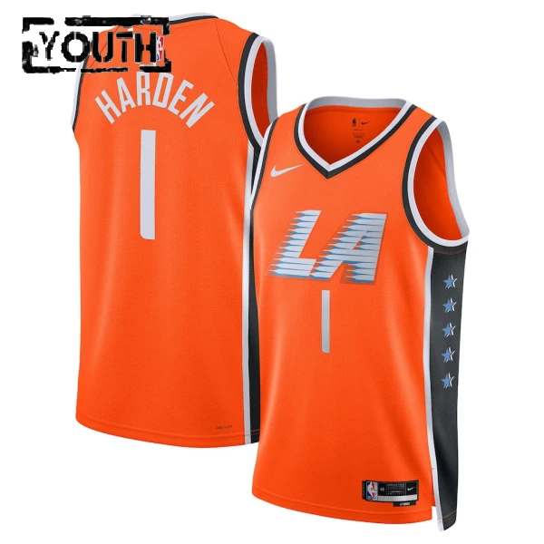 Camiseta LA Clippers James Harden City Edition 2025-26 Naranja Swingman para Niño