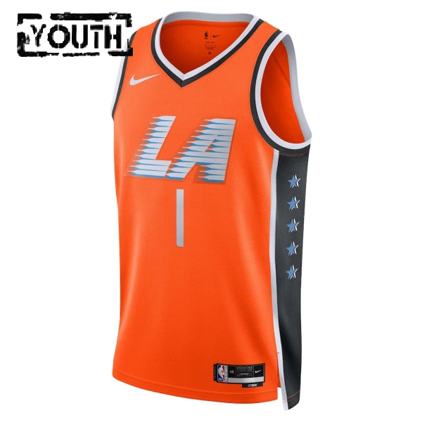 Camiseta LA Clippers James Harden City Edition 2025-26 Naranja Swingman para Niño