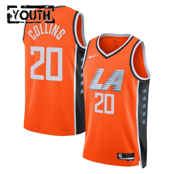 Camiseta LA Clippers John Collins City Edition 2025-26 Naranja Swingman para Niño