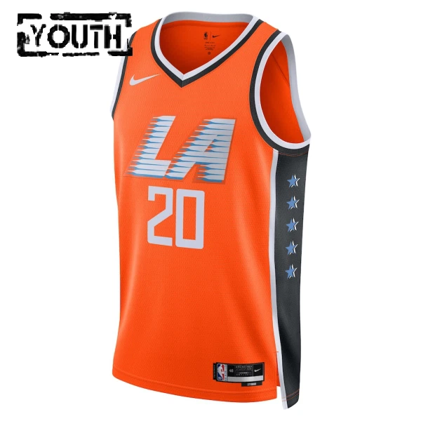 Camiseta LA Clippers John Collins City Edition 2025-26 Naranja Swingman para Niño