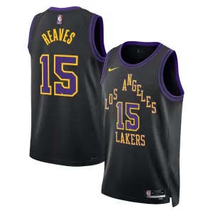 Camiseta Los Angeles Lakers Austin Reaves City Edition 2025-26 Negro Swingman para Hombre Camiseta Los Angeles Lakers Austin Reaves City Edition 2025-26 Negro Swingman para Hombre