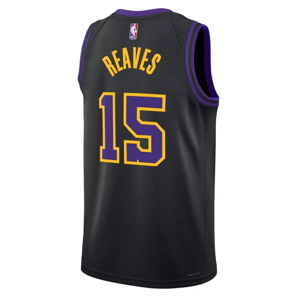 Camiseta Los Angeles Lakers Austin Reaves City Edition 2025-26 Negro Swingman para Hombre