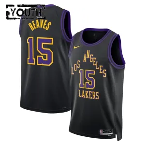 Camiseta Los Angeles Lakers Austin Reaves City Edition 2025-26 Negro Swingman para Niño Camiseta Los Angeles Lakers Austin Reaves City Edition 2025-26 Negro Swingman para Niño