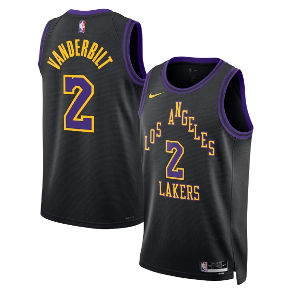 Camiseta Los Angeles Lakers Jarred Vanderbilt City Edition 2025-26 Negro Swingman para Hombre