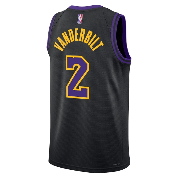 Camiseta Los Angeles Lakers Jarred Vanderbilt City Edition 2025-26 Negro Swingman para Hombre
