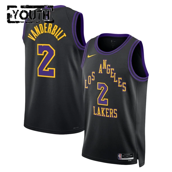 Camiseta Los Angeles Lakers Jarred Vanderbilt City Edition 2025-26 Negro Swingman para Niño