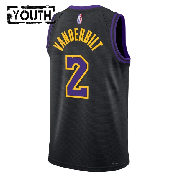Camiseta Los Angeles Lakers Jarred Vanderbilt City Edition 2025-26 Negro Swingman para Niño