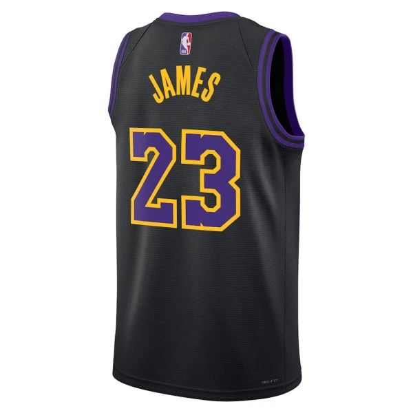 Camiseta Los Angeles Lakers Lebron James City Edition 2025-26 Negro Swingman para Hombre