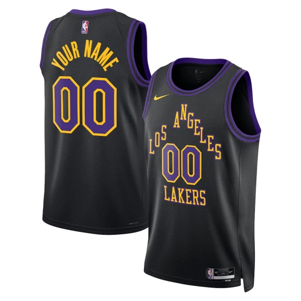 Camiseta Los Angeles Lakers Personalizada City Edition 2025-26 Negro Swingman para Hombre