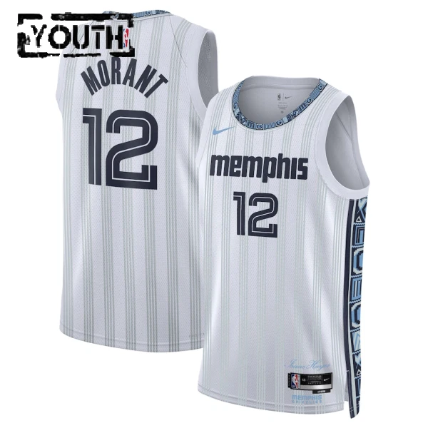 Camiseta Memphis Grizzlies Ja Morant City Edition 2025-26 Gris Swingman para Niño Camiseta Memphis Grizzlies Ja Morant City Edition 2025-26 Gris Swingman para Niño
