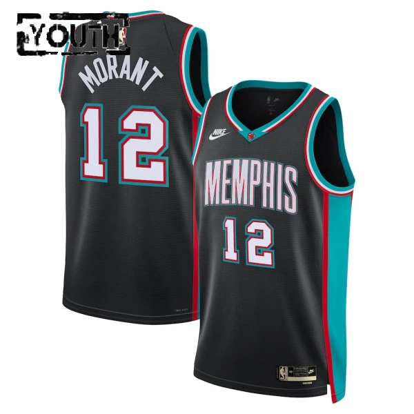 Camiseta Memphis Grizzlies Ja Morant Classic Edition 2025-26 Negro Swingman para Niño Camiseta Memphis Grizzlies Ja Morant Classic Edition 2025-26 Negro Swingman para Niño