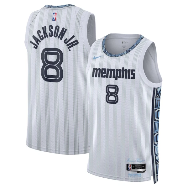 Camiseta Memphis Grizzlies Jaren Jackson JR City Edition 2025-26 Gris Swingman para Hombre Camiseta Memphis Grizzlies Jaren Jackson JR City Edition 2025-26 Gris Swingman para Hombre
