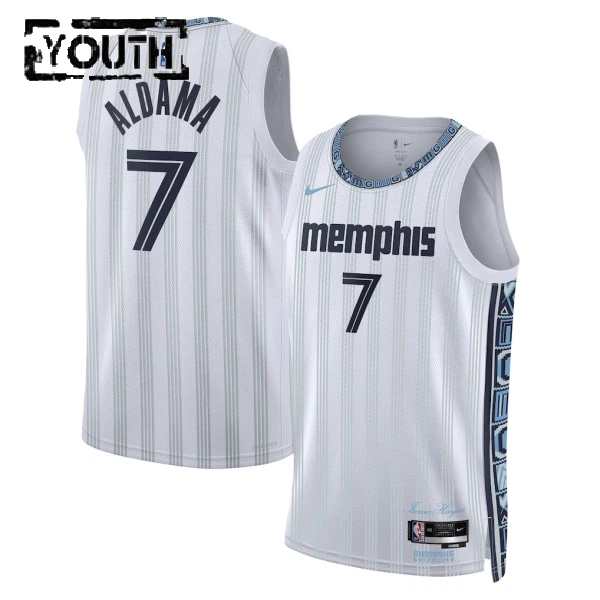 Camiseta Memphis Grizzlies Santi Aldama City Edition 2025-26 Gris Swingman para Niño