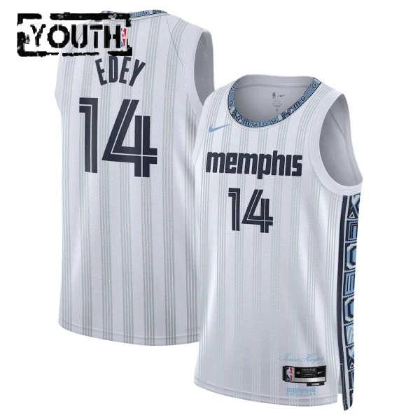 Camiseta Memphis Grizzlies Zach Edey City Edition 2025-26 Gris Swingman para Niño