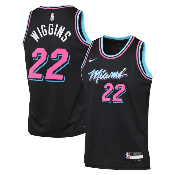 Camiseta Miami Heat Andrew Wiggins City Edition 2025-26 Negro Swingman para Hombre