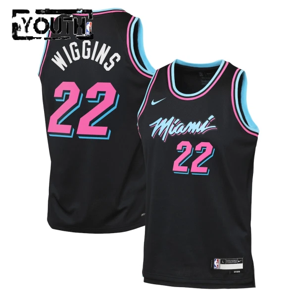 Camiseta Miami Heat Andrew Wiggins City Edition 2025-26 Negro Swingman para Niño