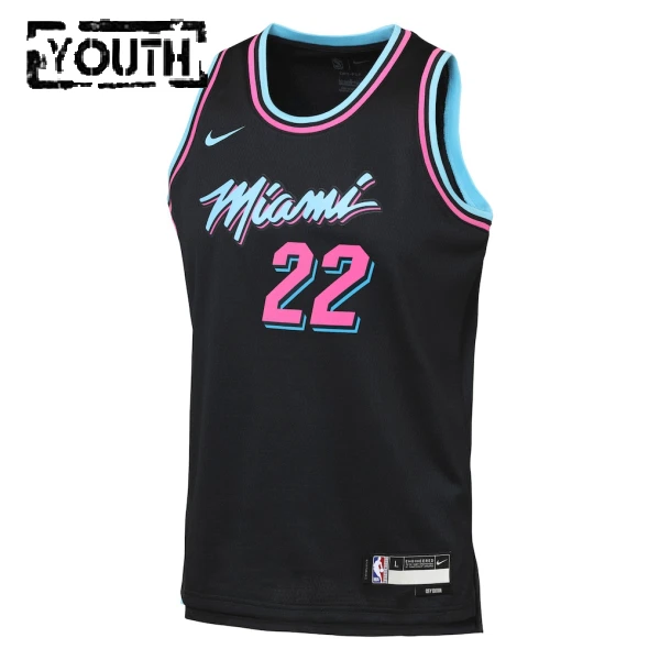 Camiseta Miami Heat Andrew Wiggins City Edition 2025-26 Negro Swingman para Niño