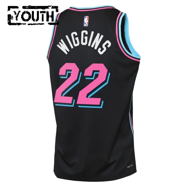 Camiseta Miami Heat Andrew Wiggins City Edition 2025-26 Negro Swingman para Niño