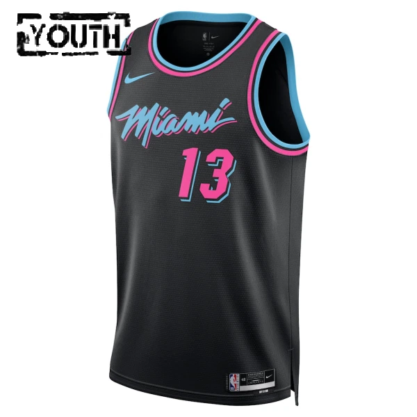 Camiseta Miami Heat Bam Adebayo City Edition 2025-26 Negro Swingman para Niño