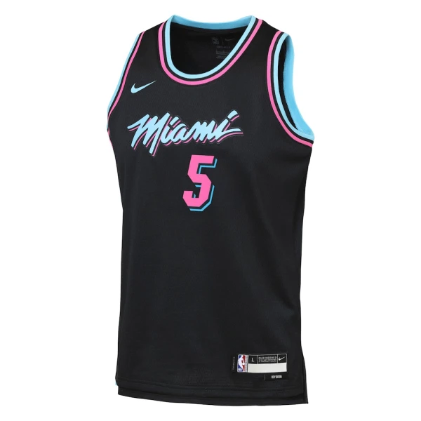 Camiseta Miami Heat Nikola Jovic City Edition 2025-26 Negro Swingman para Hombre