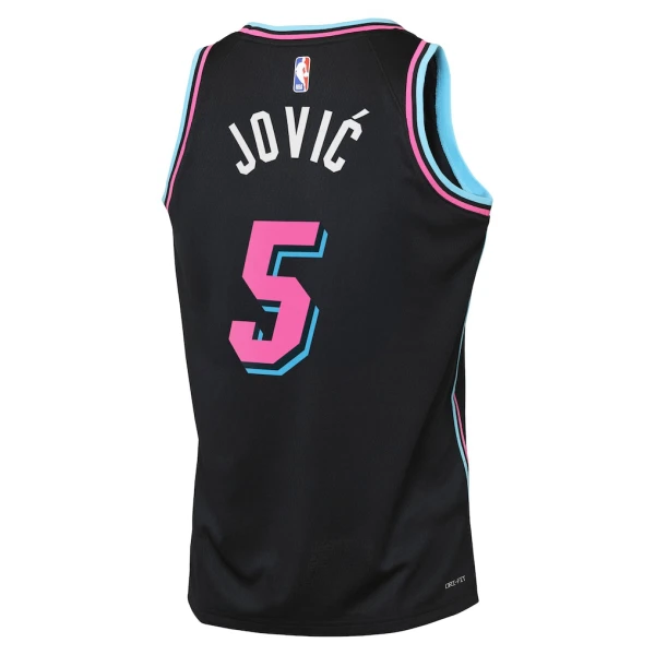 Camiseta Miami Heat Nikola Jovic City Edition 2025-26 Negro Swingman para Hombre