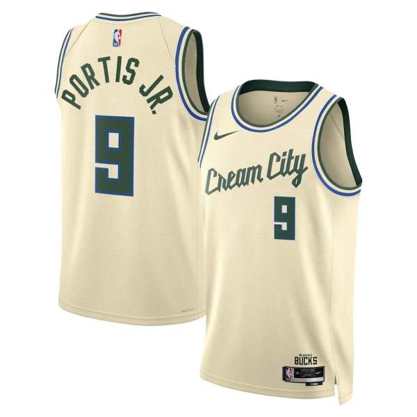 Camiseta Milwaukee Bucks Bobby Portis JR City Edition 2025-26 Blanco Swingman para Hombre