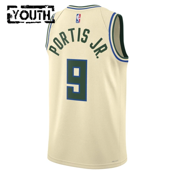 Camiseta Milwaukee Bucks Bobby Portis JR City Edition 2025-26 Blanco Swingman para Niño