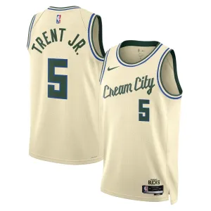 Camiseta Milwaukee Bucks Gary Trent JR City Edition 2025-26 Blanco Swingman para Hombre Camiseta Milwaukee Bucks Gary Trent JR City Edition 2025-26 Blanco Swingman para Hombre