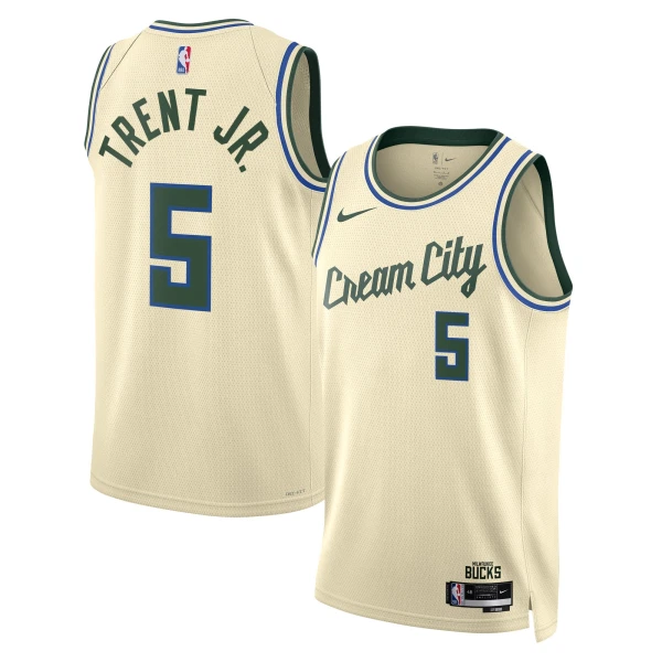 Camiseta Milwaukee Bucks Gary Trent JR City Edition 2025-26 Blanco Swingman para Hombre