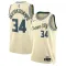 Camiseta Milwaukee Bucks Giannis Antetokounmpo City Edition 2025-26 Blanco Swingman para Hombre