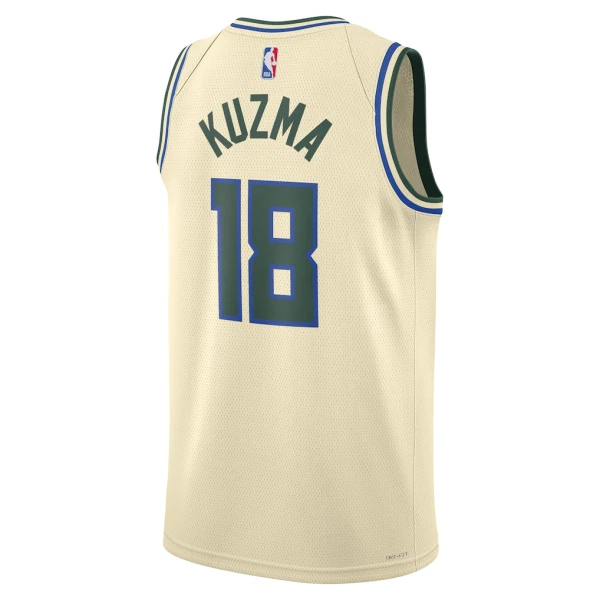 Camiseta Milwaukee Bucks Kyle Kuzma City Edition 2025-26 Blanco Swingman para Hombre