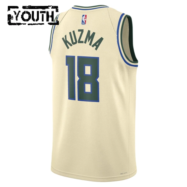 Camiseta Milwaukee Bucks Kyle Kuzma City Edition 2025-26 Blanco Swingman para Niño