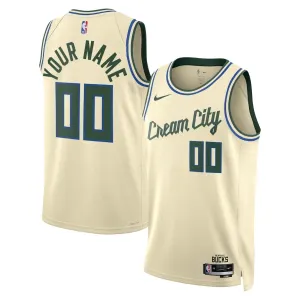 Camiseta Milwaukee Bucks Personalizada City Edition 2025-26 Blanco Swingman para Hombre Camiseta Milwaukee Bucks Personalizada City Edition 2025-26 Blanco Swingman para Hombre