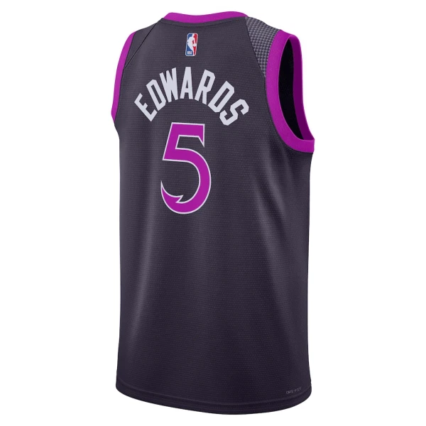 Camiseta Minnesota Timberwolves Anthony Edwards City Edition 2025-26 Negro Swingman para Hombre