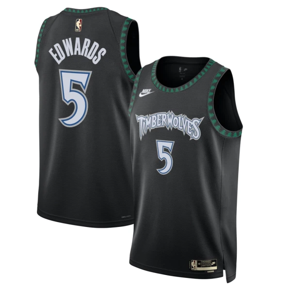 Camiseta Minnesota Timberwolves Anthony Edwards Classic Edition 2025-26 Negro Swingman para Hombre