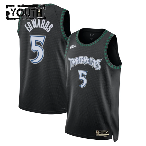 Camiseta Minnesota Timberwolves Anthony Edwards Classic Edition 2025-26 Negro Swingman para Niño