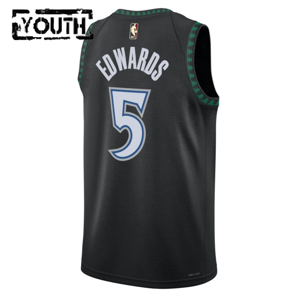 Camiseta Minnesota Timberwolves Anthony Edwards Classic Edition 2025-26 Negro Swingman para Niño