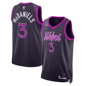 Camiseta Minnesota Timberwolves Jaden Mcdaniels City Edition 2025-26 Negro Swingman para Hombre