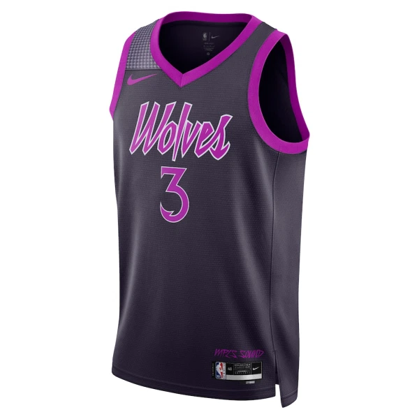 Camiseta Minnesota Timberwolves Jaden Mcdaniels City Edition 2025-26 Negro Swingman para Hombre