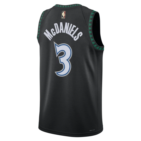 Camiseta Minnesota Timberwolves Jaden Mcdaniels Classic Edition 2025-26 Negro Swingman para Hombre